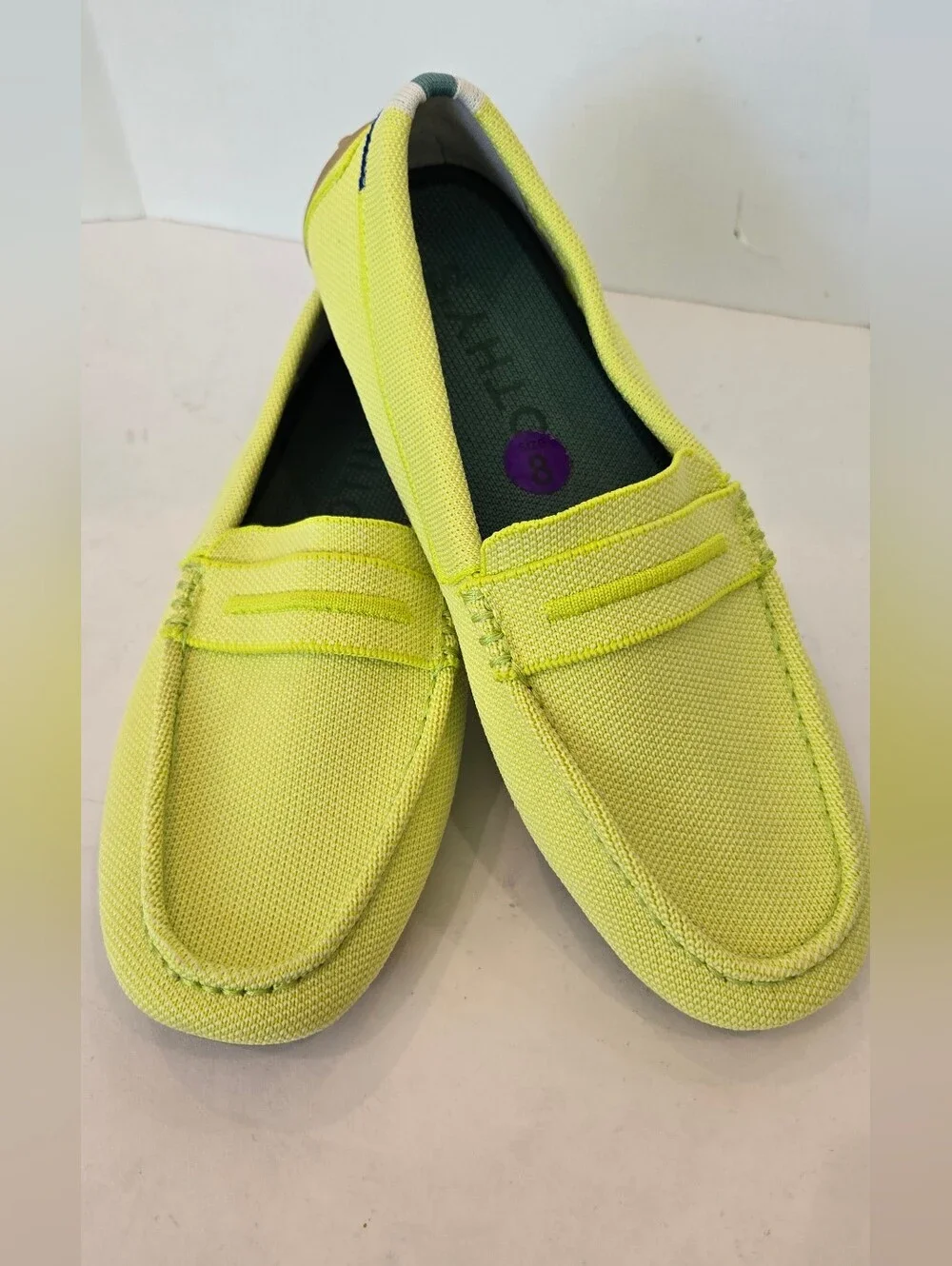 Rothy's Lemon Yellow Canvas Penny Loafers